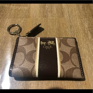 Coach Coated Canvas with Leather Trim Coin Purse